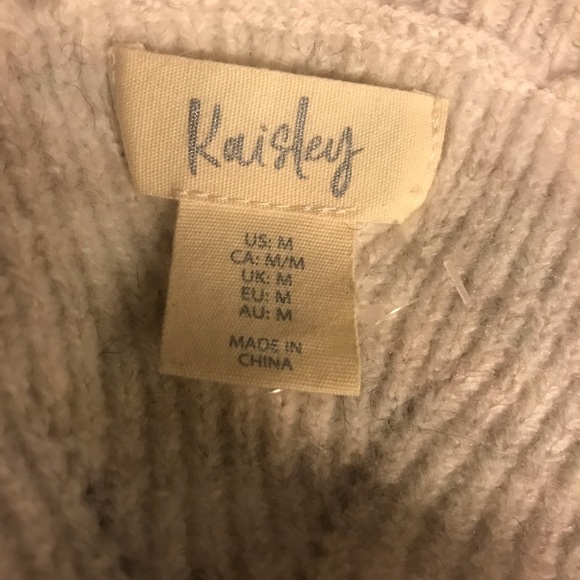 BEIGE SWEATER:KAISLEY BEIGE / OATMEAL CROPPED SWEATER MEDIUM - Picture 6 of 8